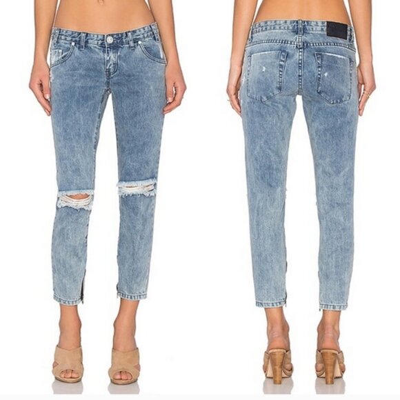 One Teaspoon Freebirds Distressed Crop Jean 25 - Picture 1 of 10